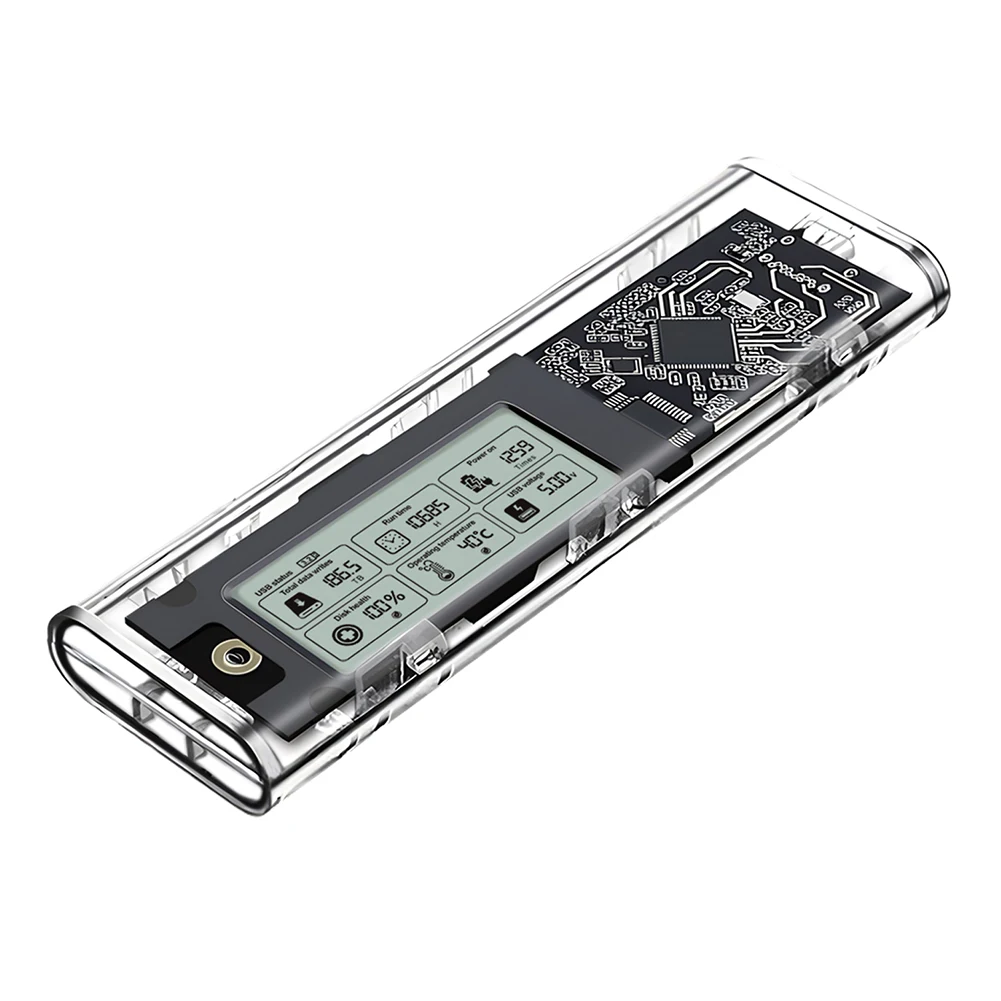 Caja de unidad de estado sólido de protocolo Dual M.2NVME/NGFF, caja de unidad con pantalla Digital multiusos, adaptador externo M.2 SL-TN10-P-AC