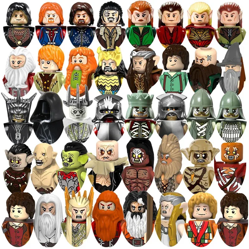 Lord Ring Series Undead Soldiers Elf Guard Orcs Warrior Medieval Cartoon Figures Model Building Blocks Kids Toys