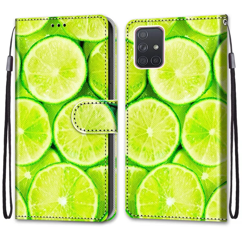Flower Pattern Flip Case For Samsung Galaxy A71 A 71 4G SM-A715 A71Case Wallet Leather Phone Cases Stand Book Cover Bags 2023