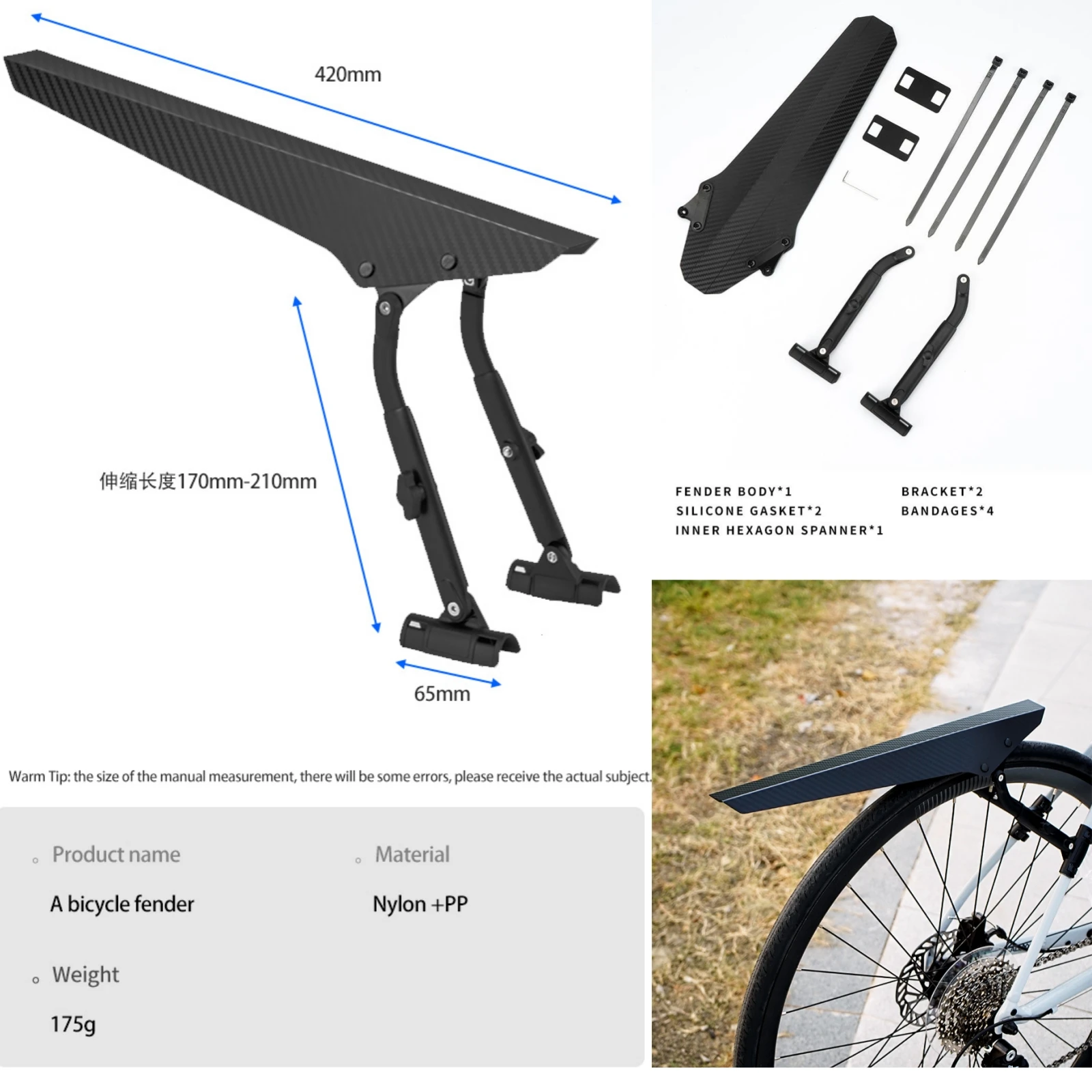 AliExpress SUKOU Outdoor Mountain Bike Rear Fender PP Soft Plastic Fender Strong and Durable Suitable For Road Bikes Protective Accessories