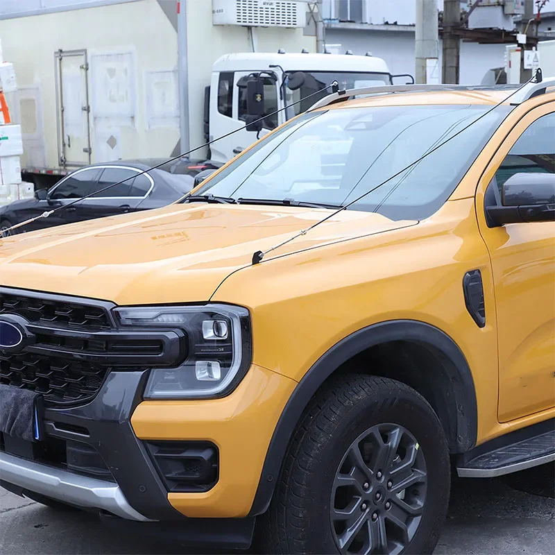 

For Ford Ranger T9 23-25 Car Carbon Steel Black Through Jungle Protect Hood Latch Catch Lock Obstacle Eliminate Rope Accessories