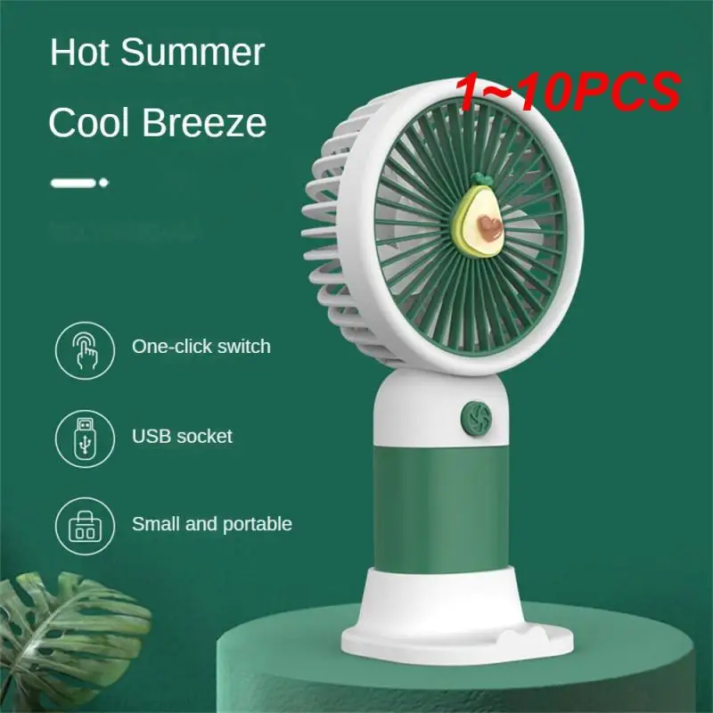 

1~10PCS Fan Compact Long Endurance Light Base Fall-proof Cartoon Fruit Fan Portable Fan Single Low Noise Operation