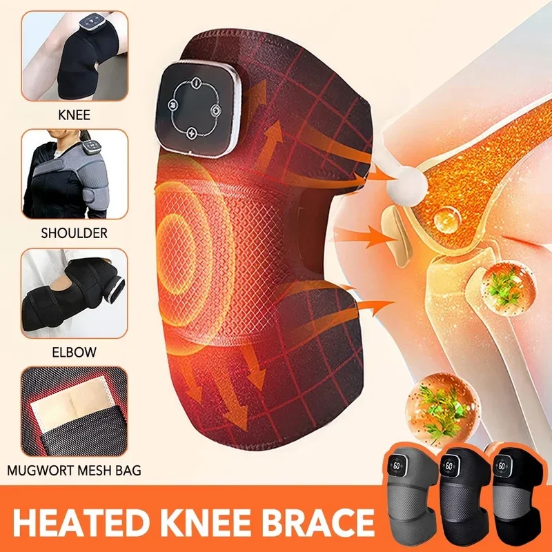 3in1 Electric Knee And Shoulder Brace Massage with Vibration Heated Therapy for Pain Relief Warmth Cold Leg Knee Support