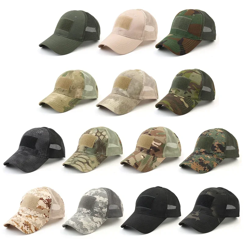 

Tactical Camouflage Baseball Cap Mesh Breathable Special Forces Camo Hat Airsoft Hunting Camping Hiking Fishing Adjustable Caps