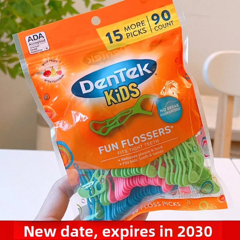 dentek-子供用つまようじ-90本入-超極細-フルーツ風味-ベビー専用-フッ素含有つまようじ-オーラルケア