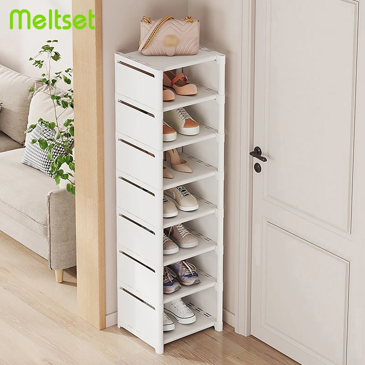 Shoe Rack Storage Organizer Folded 4-8layer Wall Corner Storage Rack Space Saving Shoe Racks for Closet