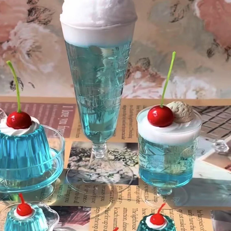 Showa Style Tea Ornaments Ancient Blue Tangerine Soda Fruit Jelly Glue Two-dimensional Photography Props Birthday Gift Fresh