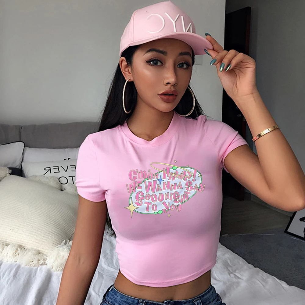 Love on Tour Y2k Crop Baby Tee Fine Line Vintage 90s TPWK Graphic Tee Cute Women Retro Y2k Shirt Kawaii Summer Harajuku Crop Top