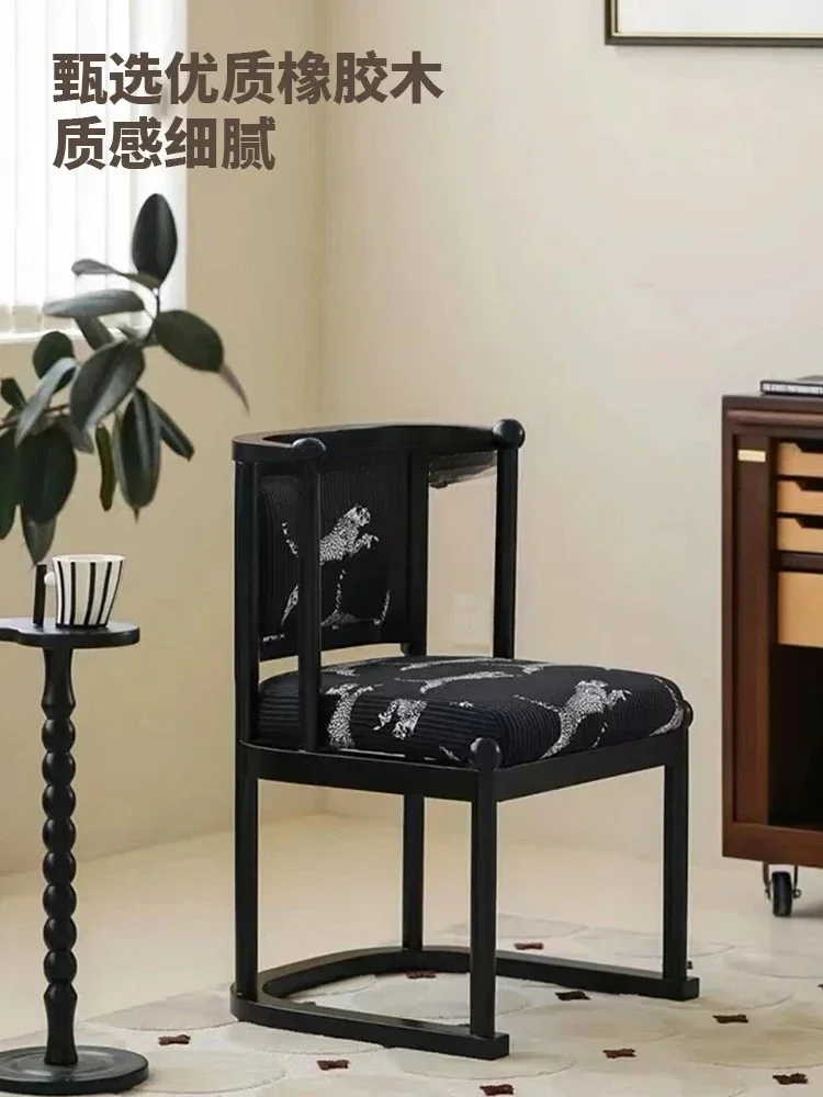 AASolid Wood Dining Chair French Antique Style, Armchair Home Retro Backrest Chair