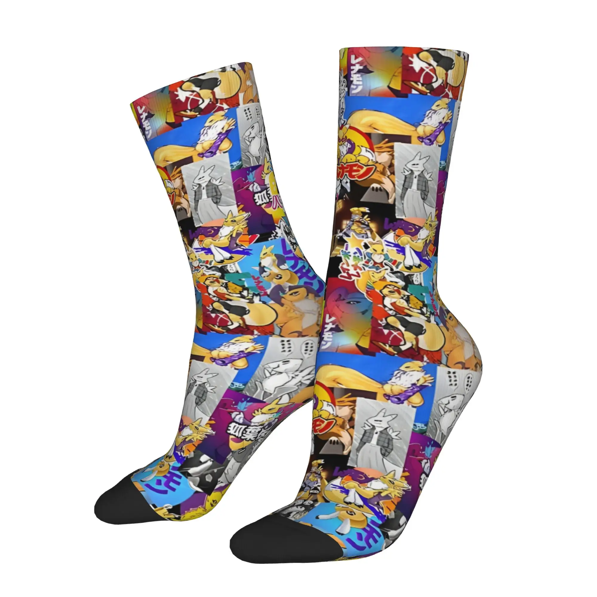 

Funny Sock BANDAI Digimon RENAMON PATTERN Harajuku Quality Pattern Printed Men Socks Novelty Men's Socks