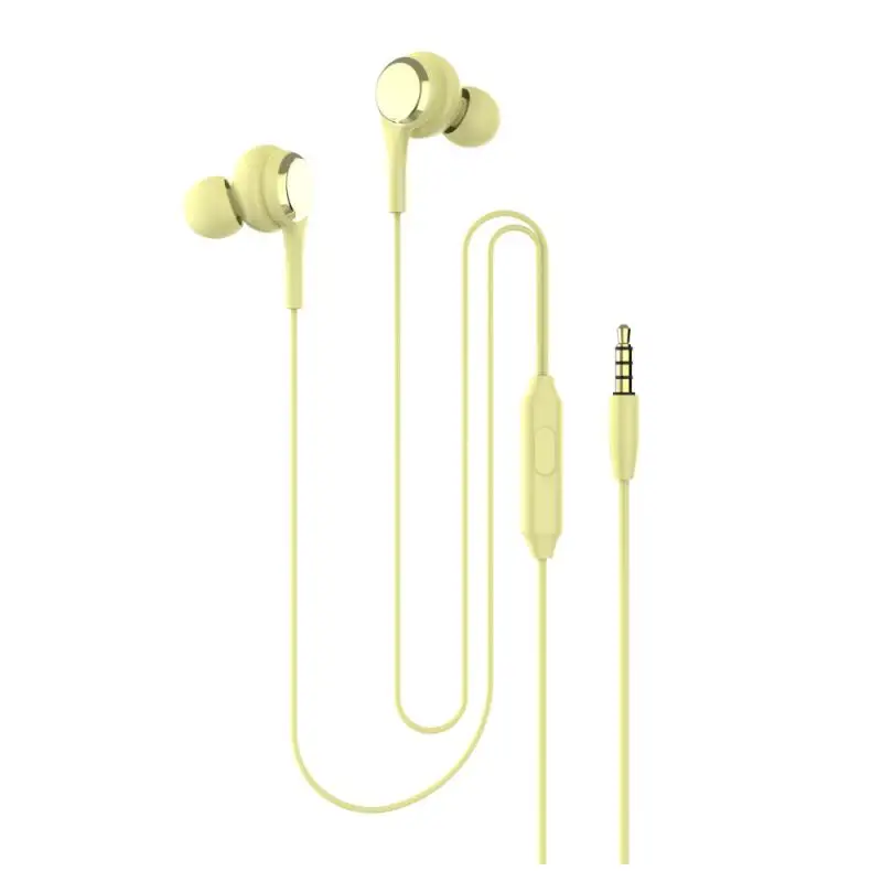 3.5mm Wired Earphone Noise Reduction In-ear Headset With Microphone Comfortable Silicone Earbuds For Iphone Xiaomi Samsung