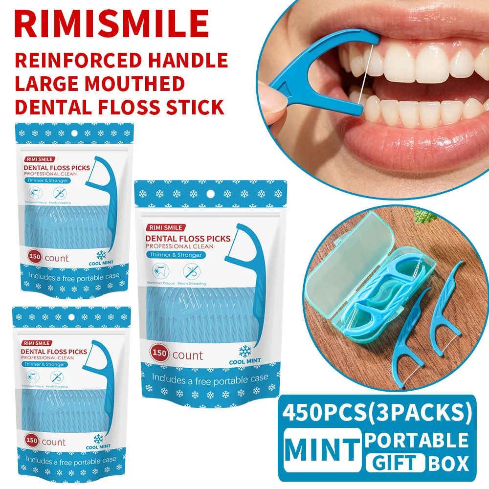 

Зубные нити-флоссеры Cool Mint, 450 штук, профессиональные, с широкой головкой для эффективной чистки зубов и удаления налета