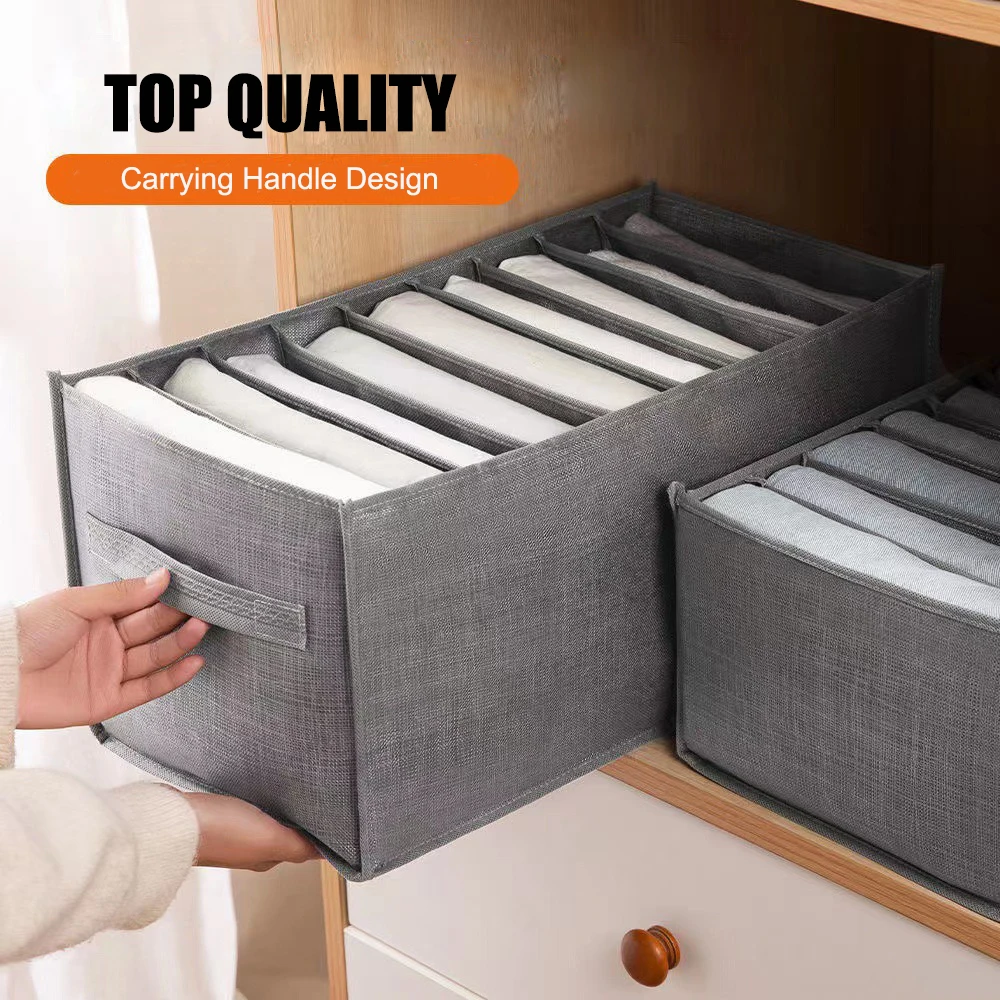 Clothes Jeans Storage Box Wardrobe Clothes Organizer Large Capacity Divider Organisation Organizer Underwear Bra Socks Boxes