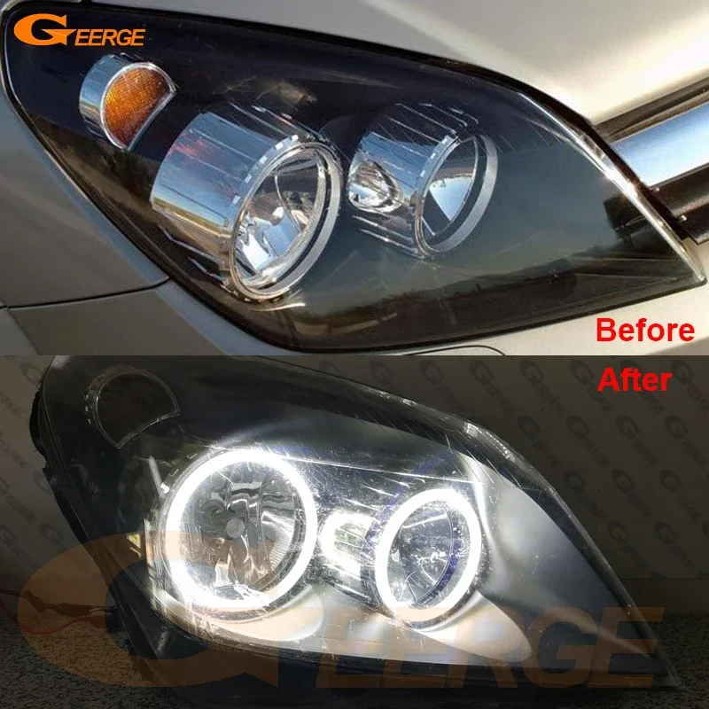 

For Opel Astra H 2004 2005 2006 2007 2008 2009 2010 Ultra Bright A/W Switchback DRL Turn Signal LED Angel Eyes Kit Halo Rings