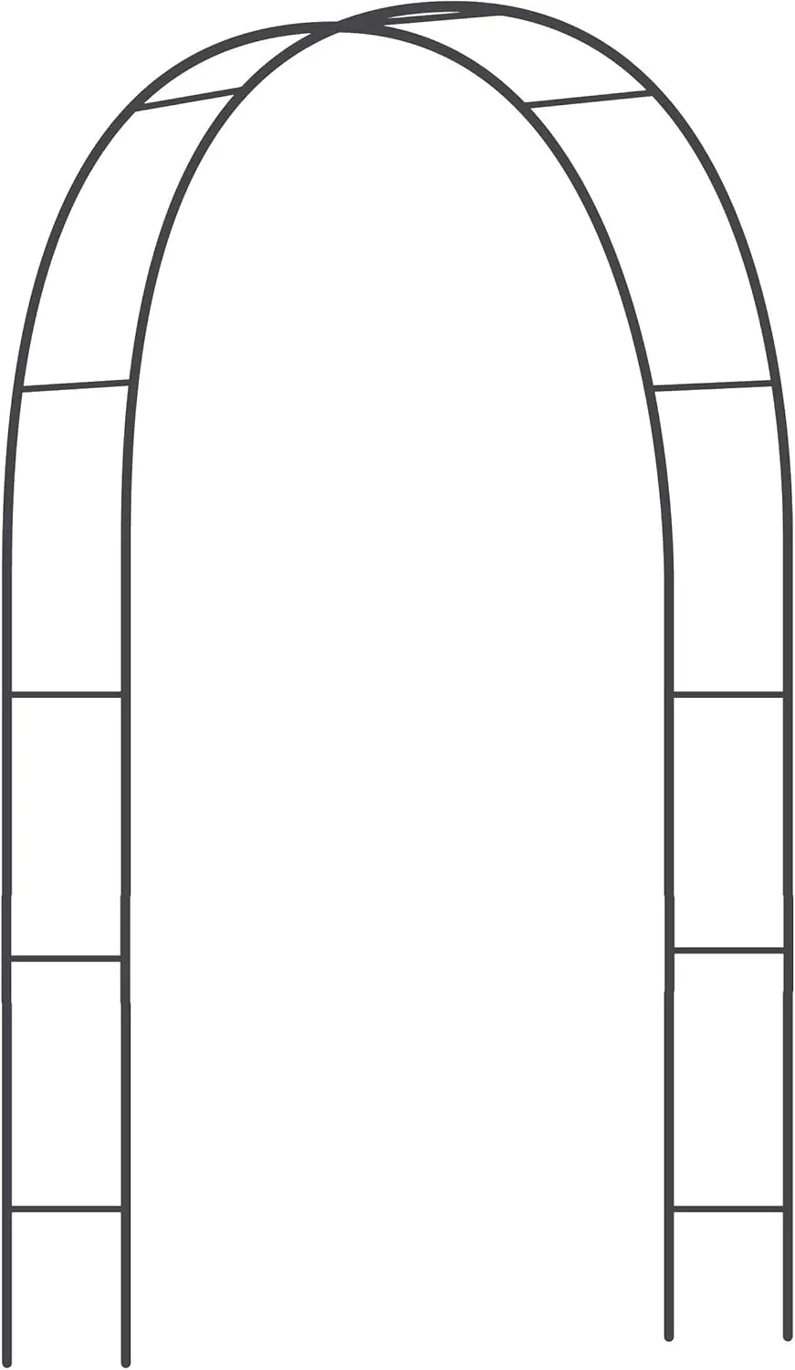 

Botanical Easy Garden Arch R07707 Arbor Pergola Archway with Sweeping Decorative Vine 14.5" L x 55" W x 86.6" H, Black