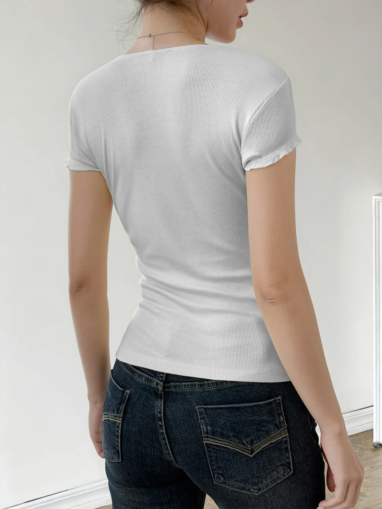 T-Shirt femme 2025 automne/hiver Sexy décontracté Y2K Style Sexy chemise à manches courtes avec gilet fille épicée à l'intérieur, T-Shirt femme