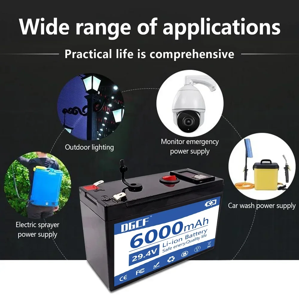 Brand new sprayer 12V 29.4V 6Ah volt built-in high current 30A BMS 18650 lithium battery pack for electric vehicle battery