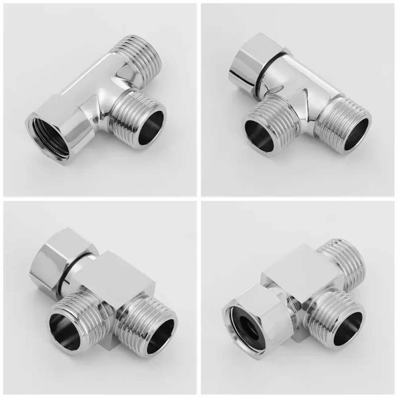 

1Pcs One In Two Out Diverter Valve Three Way Union Internal External Thread Elbow Water Splitter Faucet Connector Brass