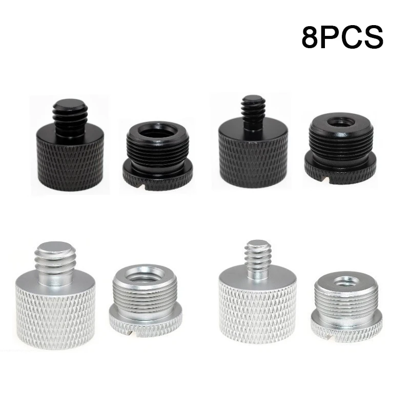 

8PCS Microphone Cantilever Bracket Extension Rod Microphone Conversion Screw 5/8-27 to 1/4 3/8 In Microphone Adapter Accessory
