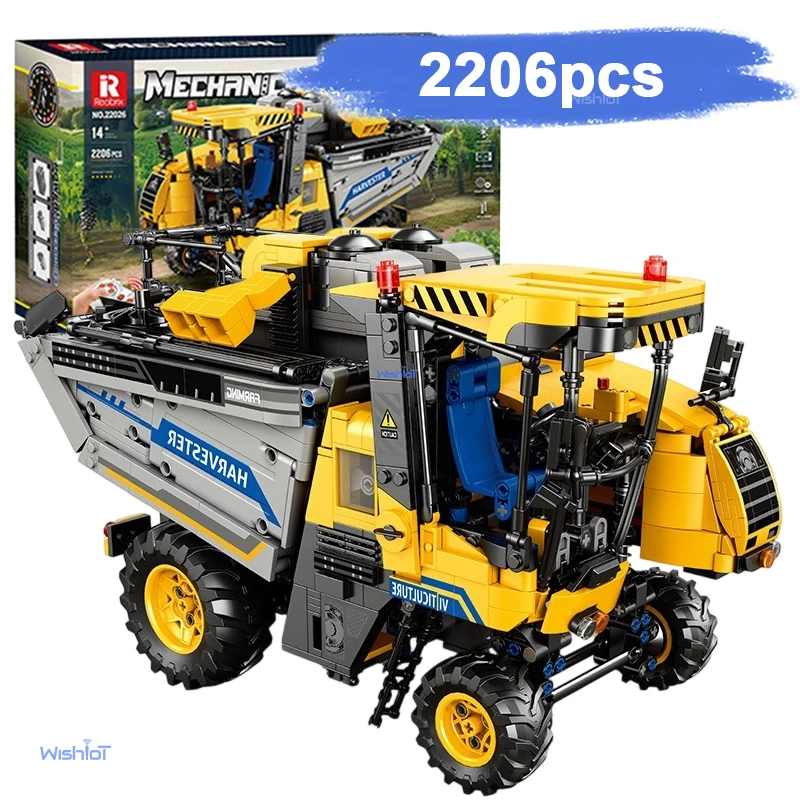 

2206PCS Grape Harvester Building Blocks Remote Control Farm Engineering Vehicle RC Car Model Bricks Kids DIY Toys Holiday Gifts