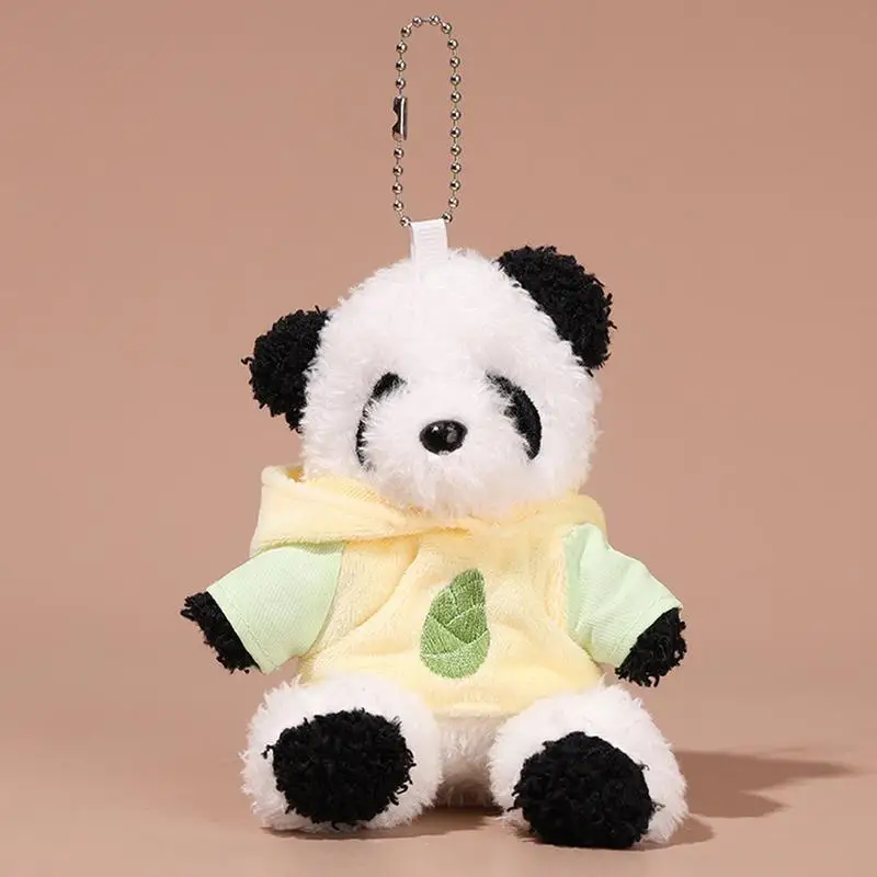 Chaveiro Panda de pelúcia para mulheres, enfeite de bolsa, pingente recheado, pingente fofo, decoração de bolsa, peluches para ombro