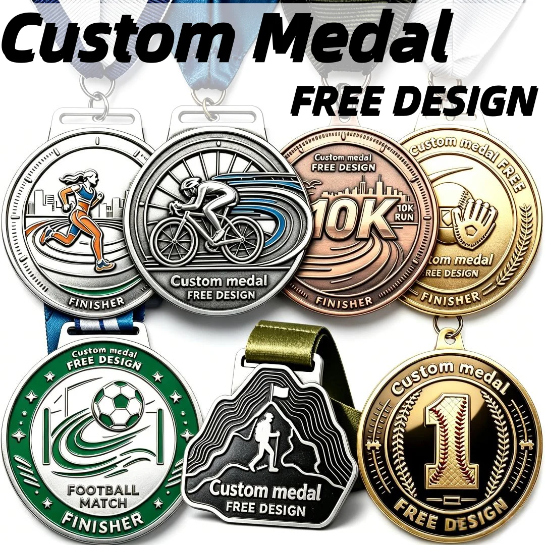 Custom Medal Personalized Sports Race Finisher Medallion Custom Logo Metal Award For Marathon Bike Soccer Mountain Challenge
