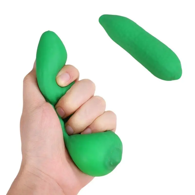 Simulation Elastic Cucumber Fidget Squeeze Toy Slow Rebound Soft Stress Reliever for Office Workers Students