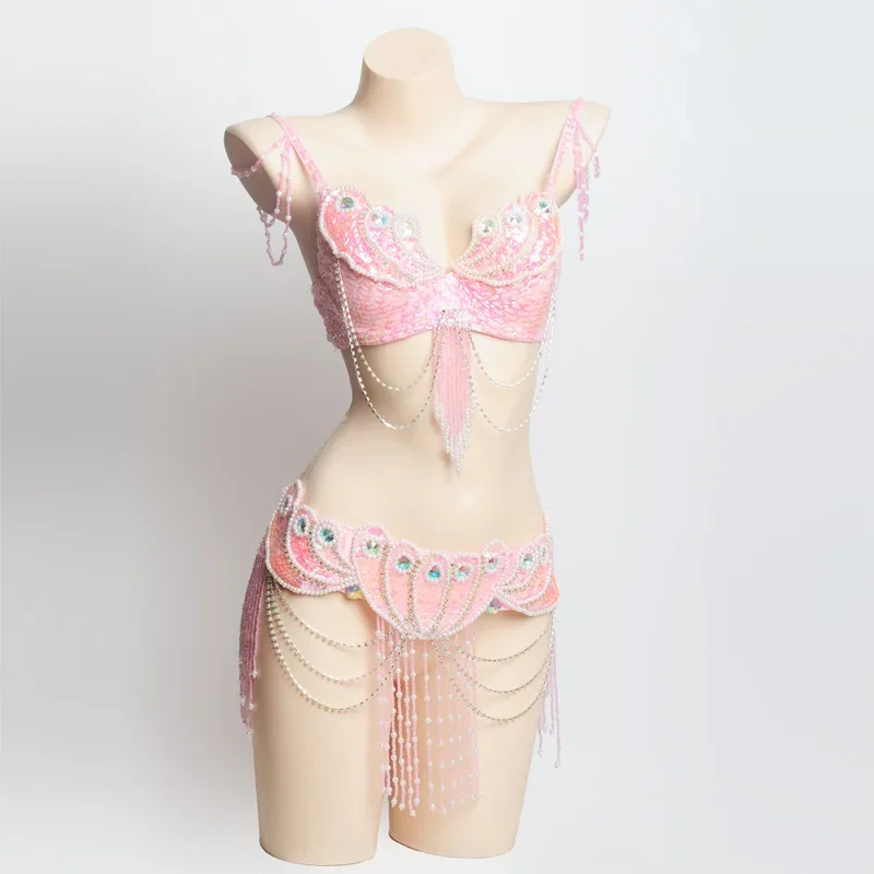 Ensemble de Costume de brevdu Ventre avec Soutien-Gorge et Ceinture, 2 Pièces, Nouvelle Couleur 9, pour Carnaval