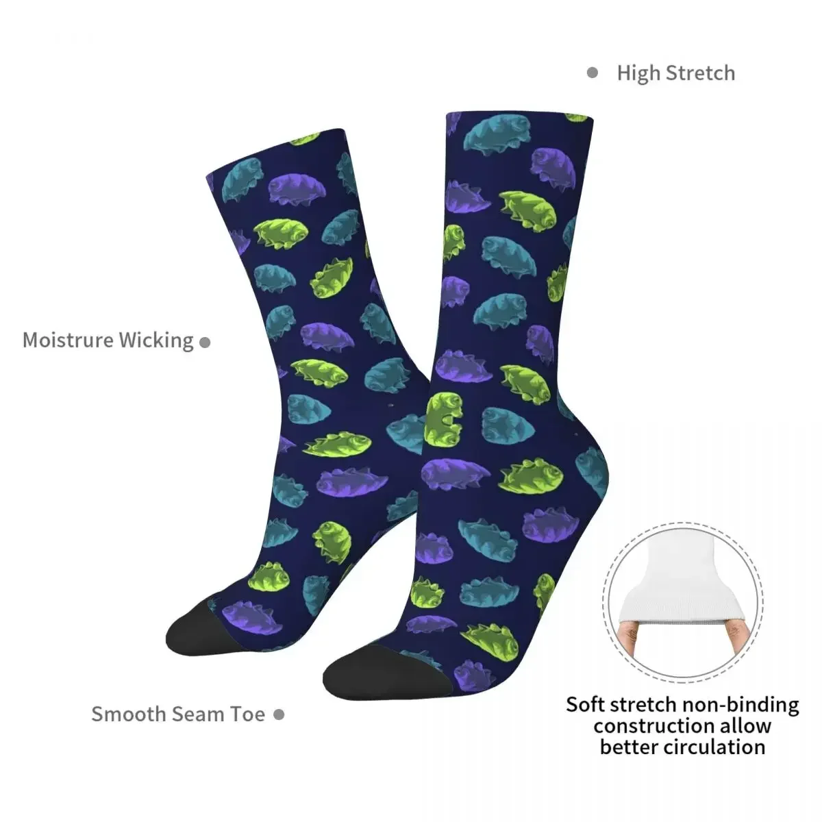 Floating Tardigrades Socks Harajuku High Quality Stockings All Season Long Socks Accessories for Unisex Christmas Gifts