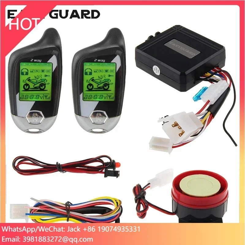 

Scooter Alarm With Microwave Sensor Remote Engine Start Stop 2 Way Motorcycle Alarm System