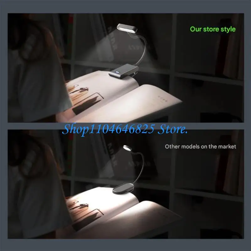 

3 Color Adjustable Brightness Rechargeable Portable Clip on Small Reading Light