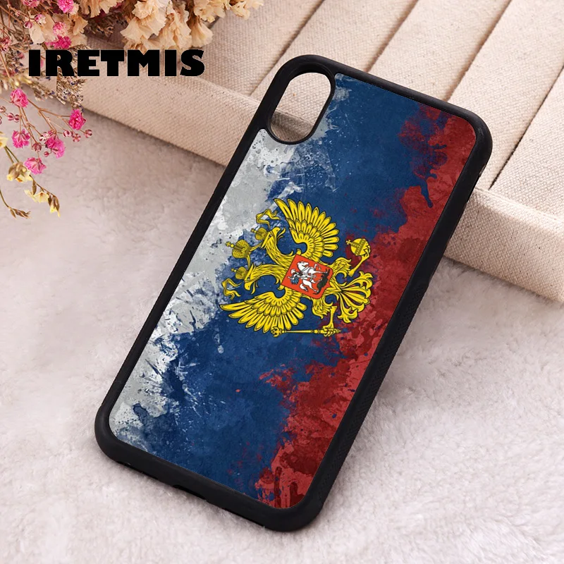 Iretmis Phone Cover Cases For iPhone X XS Max XR 11 12 13 PRO MINI 14 15 16 Plus Rubber Silicone Russian Federation Flag