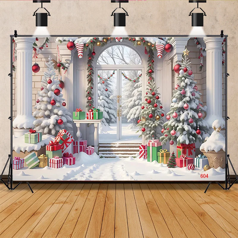 

SHENGYONGBAO Christmas Day Photography Backdrops Happy Magic Xmas Eve New Year Candy Fireplace Studio Background Props JD-03