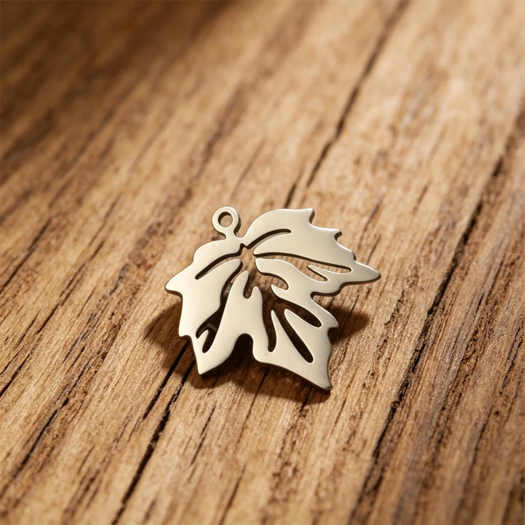 5 Stück/Set Edelstahl Kleiner Anhänger DIY Hängende Charms Ahornblätter Pflanzen Mädchen Schmuckherstellung Zubehör