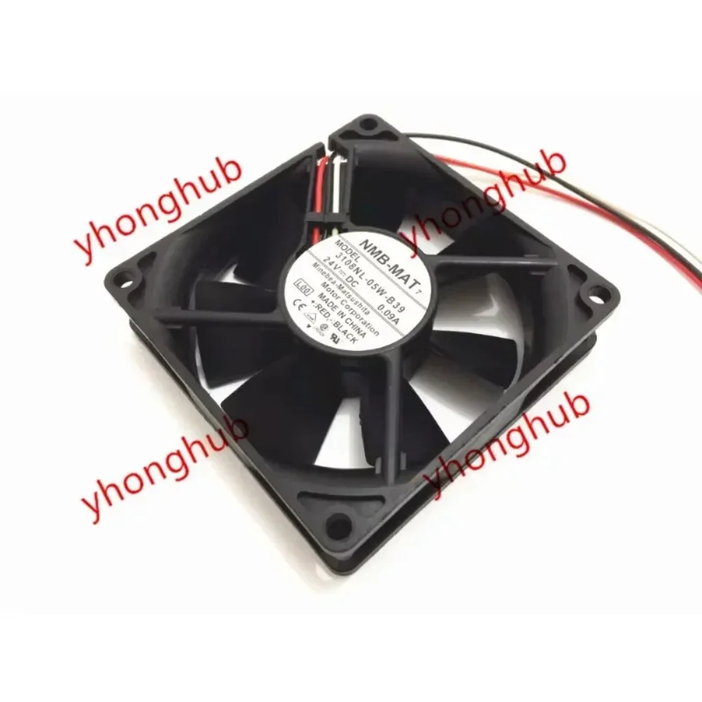 

NMB-MAT 3108NL-05W-B39 L00 DC 24V 0.09A 80X80X20mm 3-Wire Cooling Fan