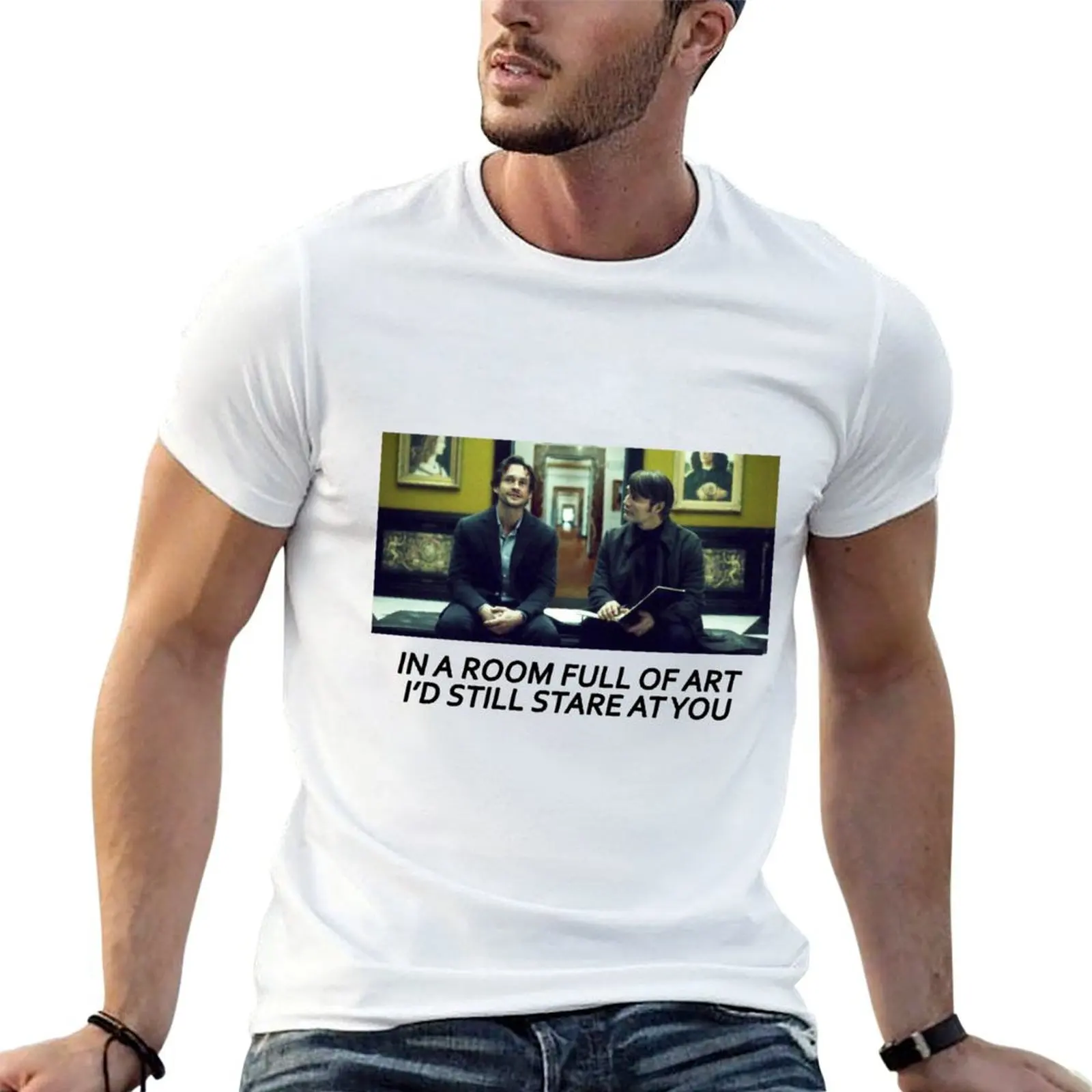 

HANNIGRAM - In a room full of art T-Shirt t shirts for man cotton funny essential t shirt T-Shirt