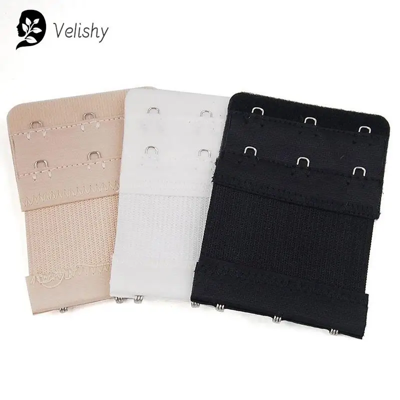 

Adjustable Women Bra Elastic Strap Extender 2 Rows 3 Hooks Bra Extenders Nylon Clasp Bra Accessories Bar Strap Connector