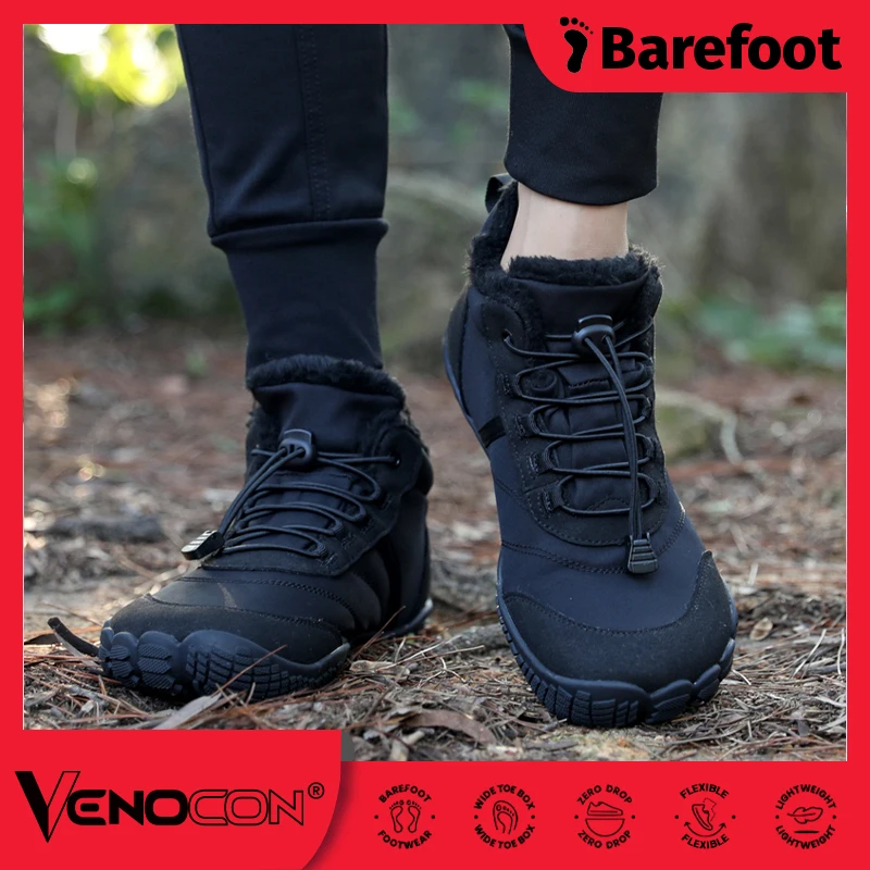 VENOCON PINGKEE Wide ToeBox Barefoot Casual Shoes Men Women Minimalist Winter Snow Thermal Feet Boots Sneakers Footwear Man