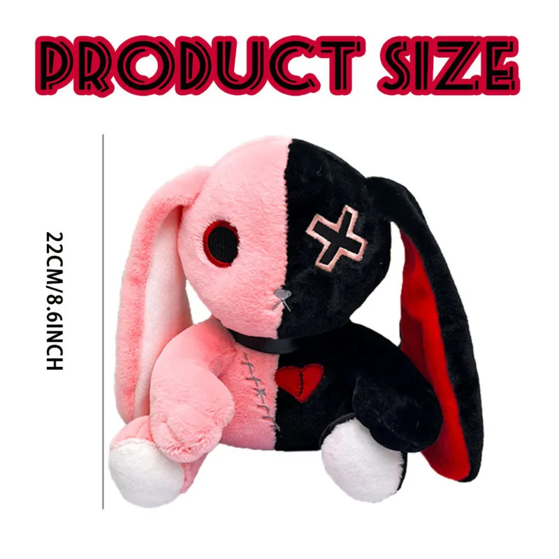 

Новая двухцветная темная ночь кролик плюшевая кукла игрушка 22 см мультфильм милый мягкий темный ночной кролик плюшевая кукла украшение комнаты подарок на Хэллоуин