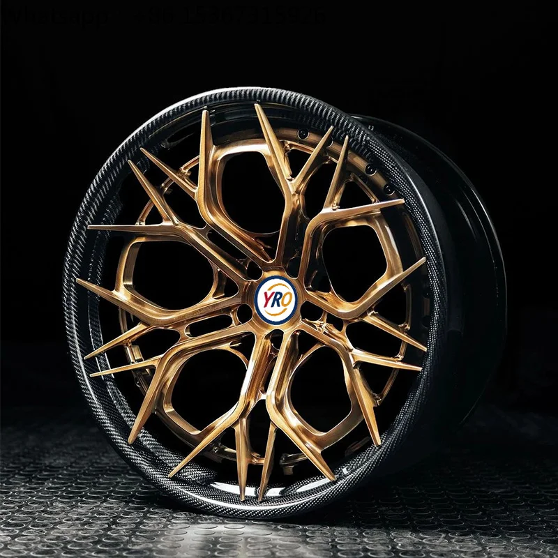 18-24 Inch Custom Carbon Fiber 2 3 Piece Deep Concave Luxury Wheels 5x130 5x114.3 5x112 Alloy Rims