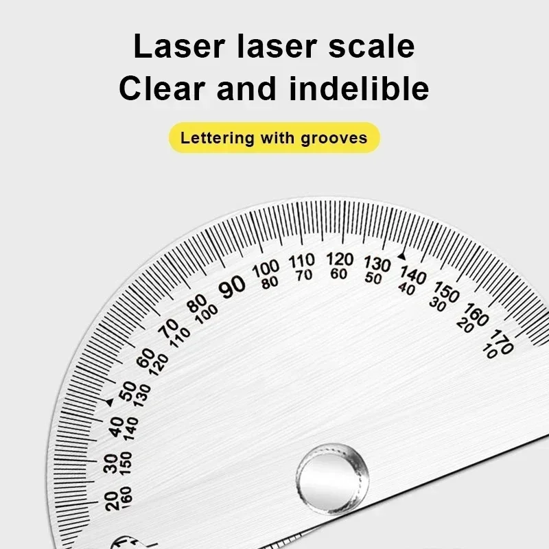 Angle Meter Measure Protractor Ruler Metal Finder 180 Degree Guage Goniometer Stainless Steel Woodworking Wood Measurement Tool