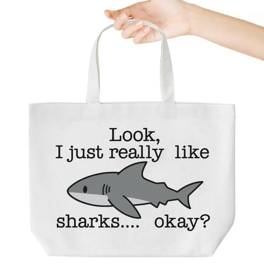 

Shark Tote Bag. Ideal gift for shark lovers. Perfect for work, grocery & more.