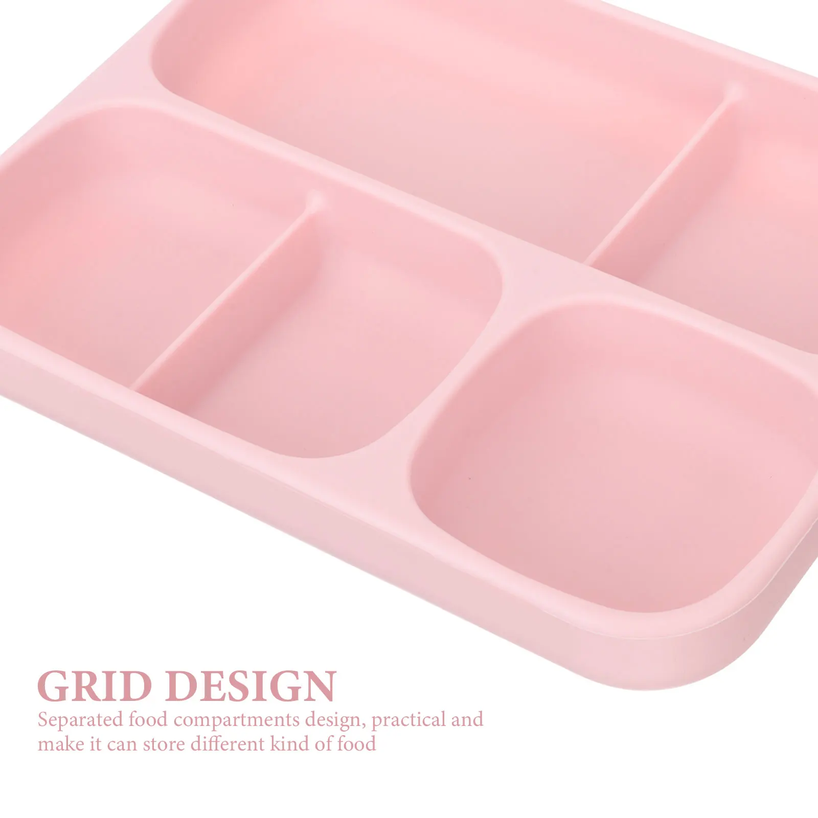 

Snacks Baby Silicone Plate Food with Cover Toddler Serving Tray Lid Plates Lids Pink Travel
