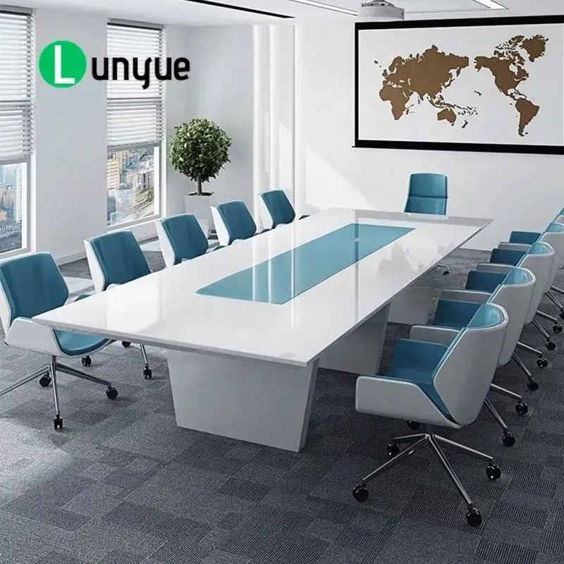 Large Luxury MDF Wooden Conference Table Modern Office Meeting Desk Long Size Factory Direct for Business Conference Room