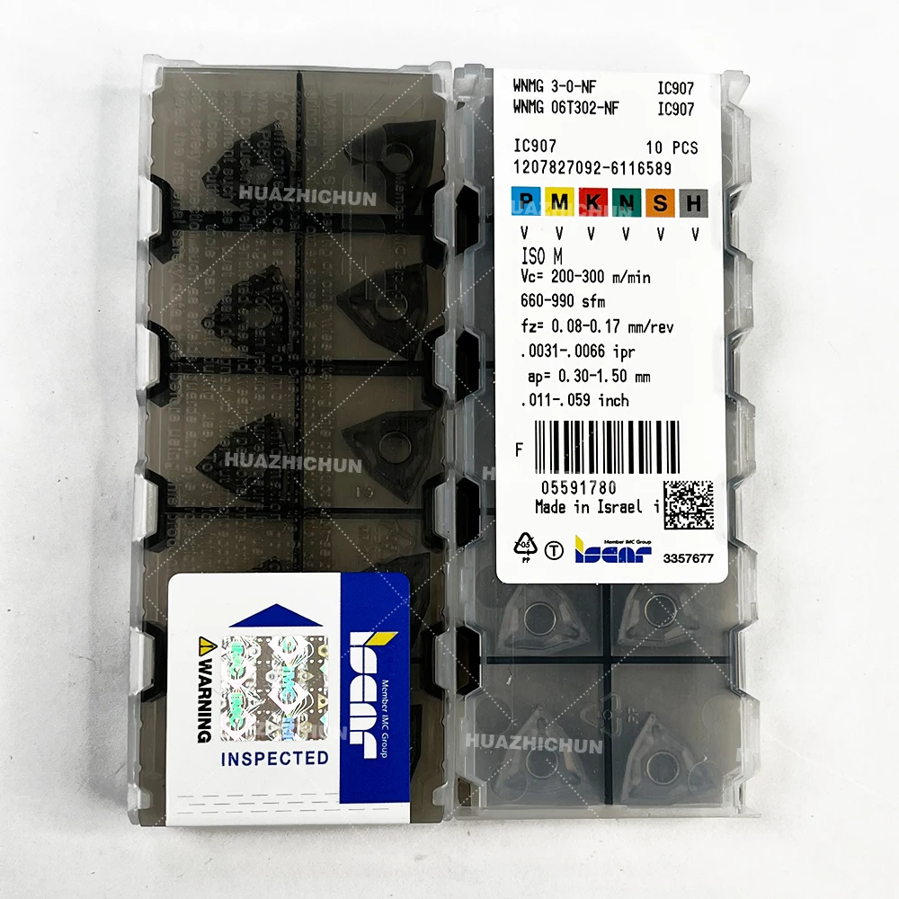 

HUAZHICHUN WNMG 06T302-NF IC907 Новый высококачественный сверхжесткий внешний токарный инструмент по металлу, фрезерные инструменты