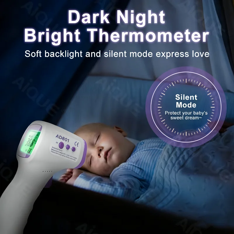 Voice Backlit Forehead Digital Thermometer Non-Contact Infrared Medical Thermometer Body Temperature Fever for Baby Adults image 5
