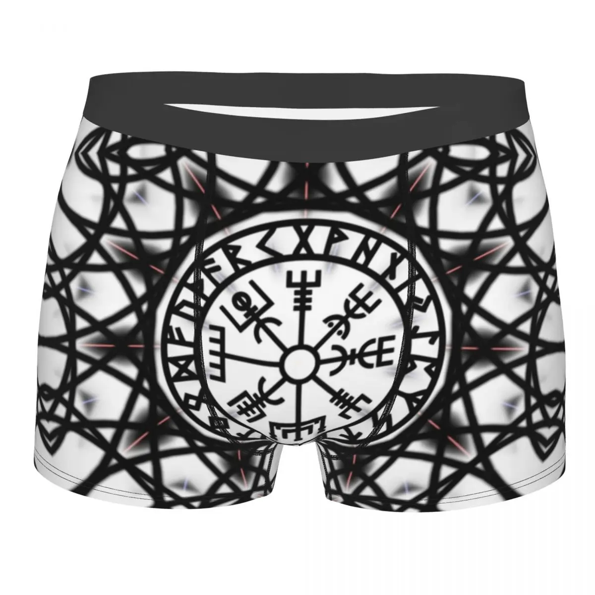 Men Vegvisir Futhark Runes Viking Symbol Underwear Funny Boxer Shorts Panties Homme Polyester Underpants Plus Size