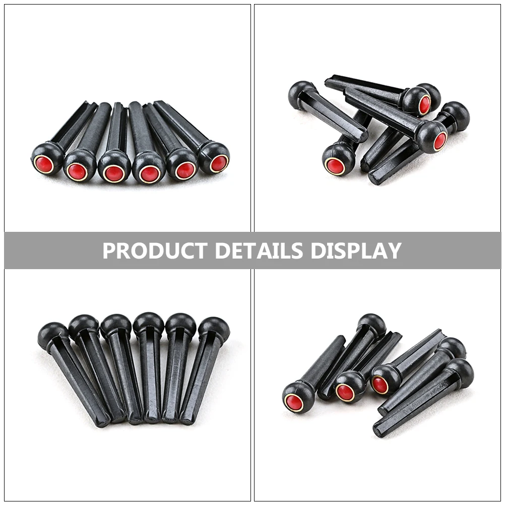 

6 Pcs Guitar String Nails Bridge Acoustic Electric Peg Pin Accessory Bass Plastic Parts