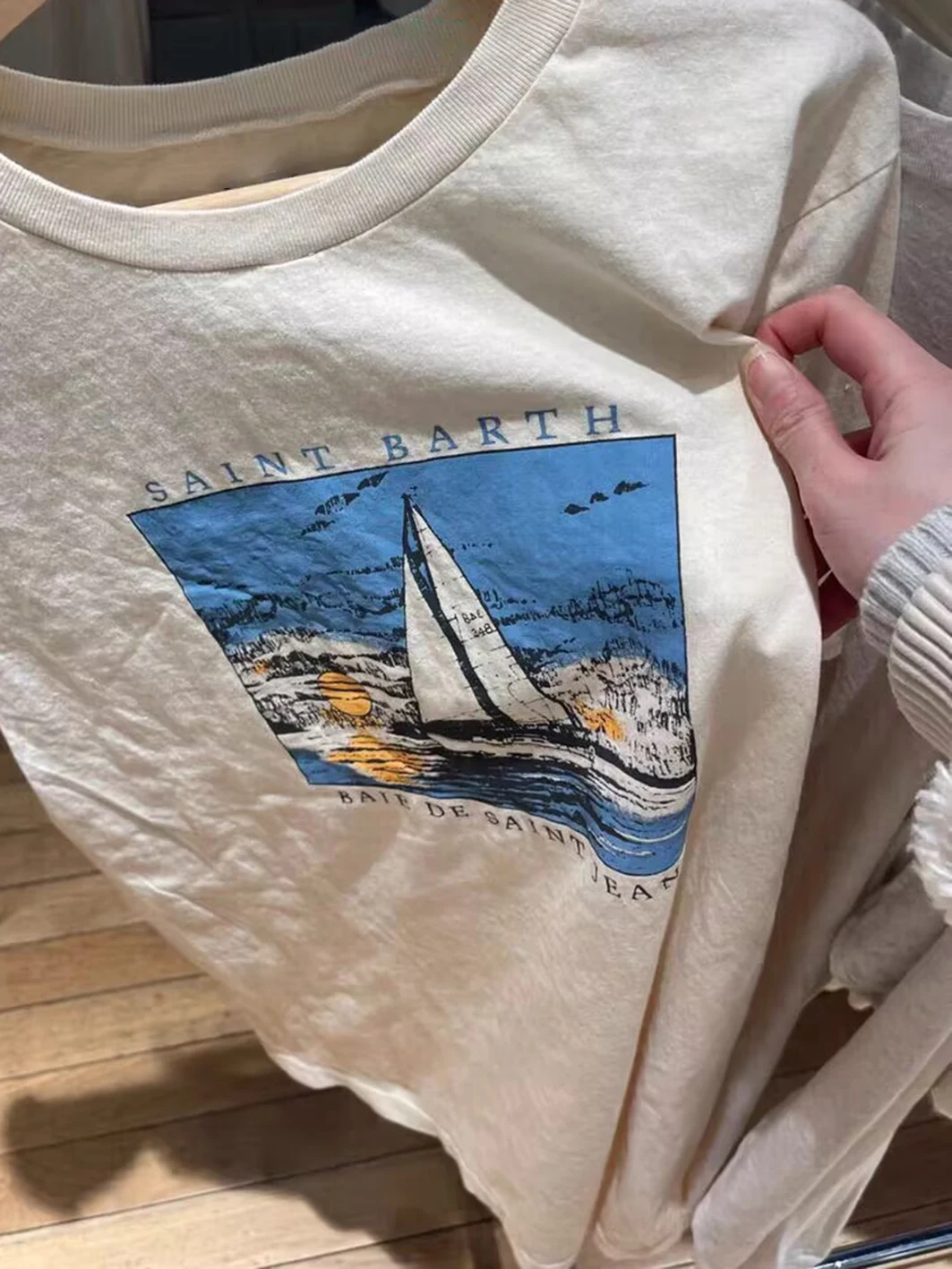 Vintage Sailboat Print Short Sleeve T Shirt Women Summer Beige Cotton O-Neck Loose Tees Female Streetwear Oversized T-shirts Top