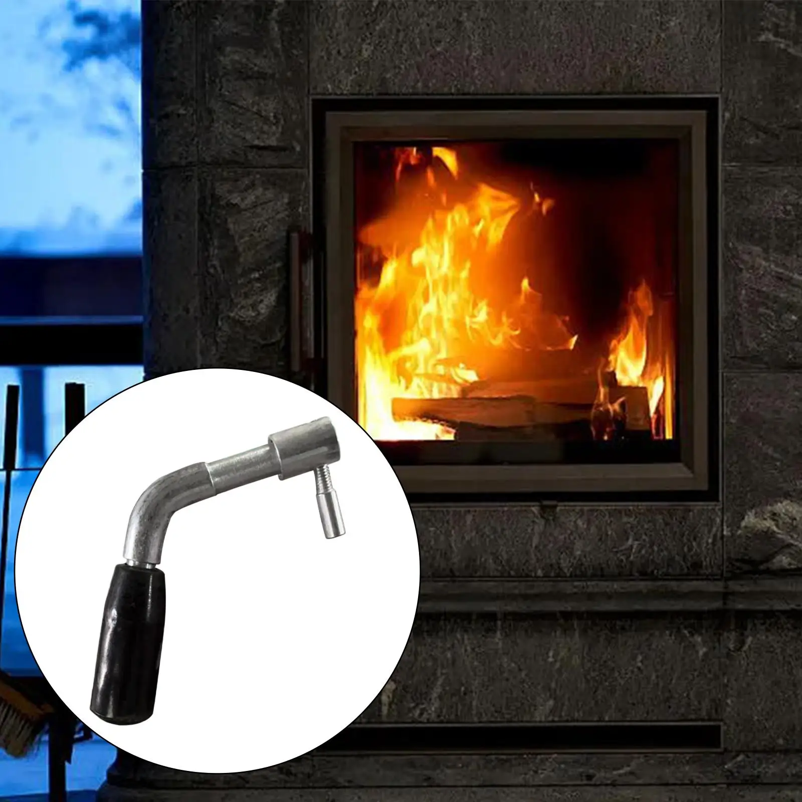 

Heavy Duty Stove Door Handle Stainless Steel Fireplace Door Replacement Installation Part for Homes